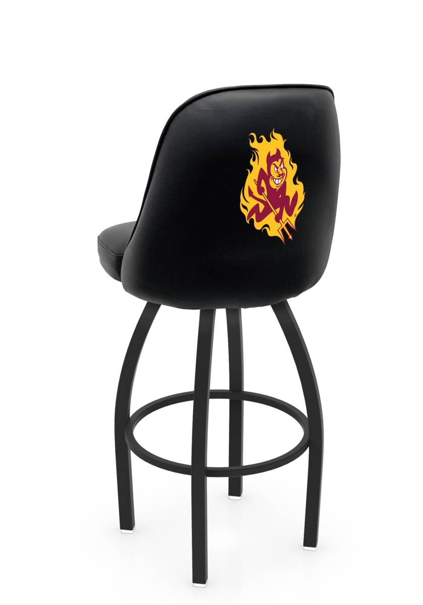 L04830ArizSt-S 22 x 21 x 30 in. NCAA Logo Grizzly Arizona State University Sparky Swivel Bar Stool with Black Wrinkle