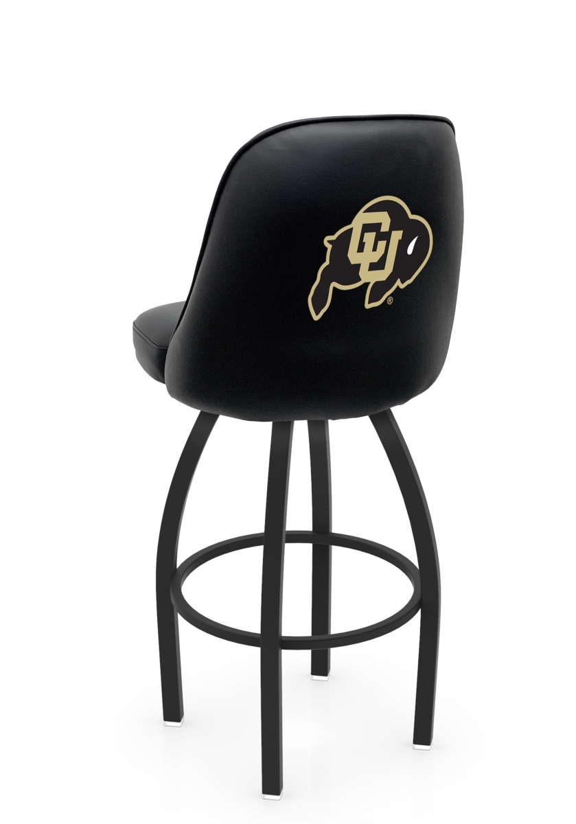 L04830ColoUn 22 x 21 x 30 in. NCAA Logo Grizzly Colorado College Swivel Bar Stool with Black Wrinkle
