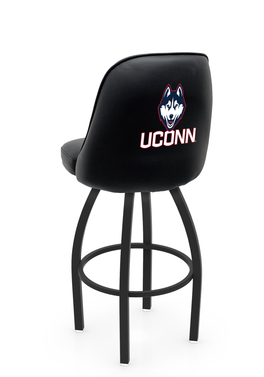 L04830ConnUn 22 x 21 x 30 in. NCAA Logo Grizzly University of Connecticut Swivel Bar Stool with Black Wrinkle