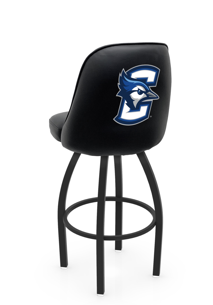 L04830Crghtn 22 x 21 x 30 in. NCAA Logo Grizzly Creighton University Swivel Bar Stool with Black Wrinkle