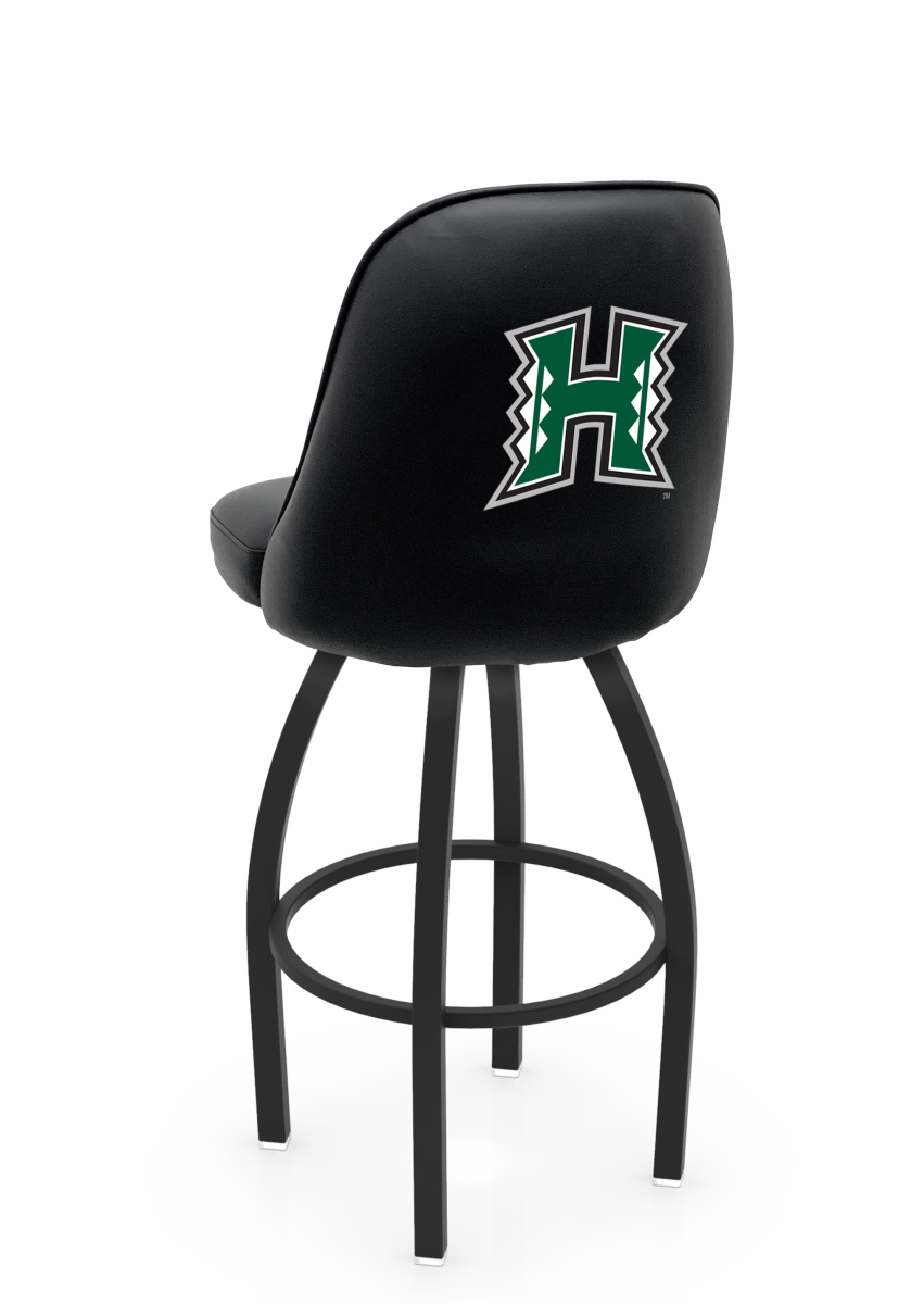 L04830Hawaii 22 x 21 x 30 in. NCAA Logo Grizzly University of Hawaii Swivel Bar Stool with Black Wrinkle