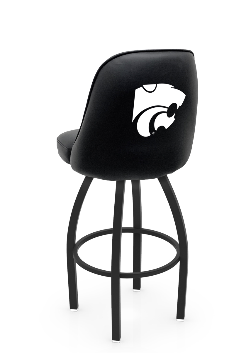 L04830KnsasS 22 x 21 x 30 in. NCAA Logo Grizzly Kansas State University Swivel Bar Stool with Black Wrinkle