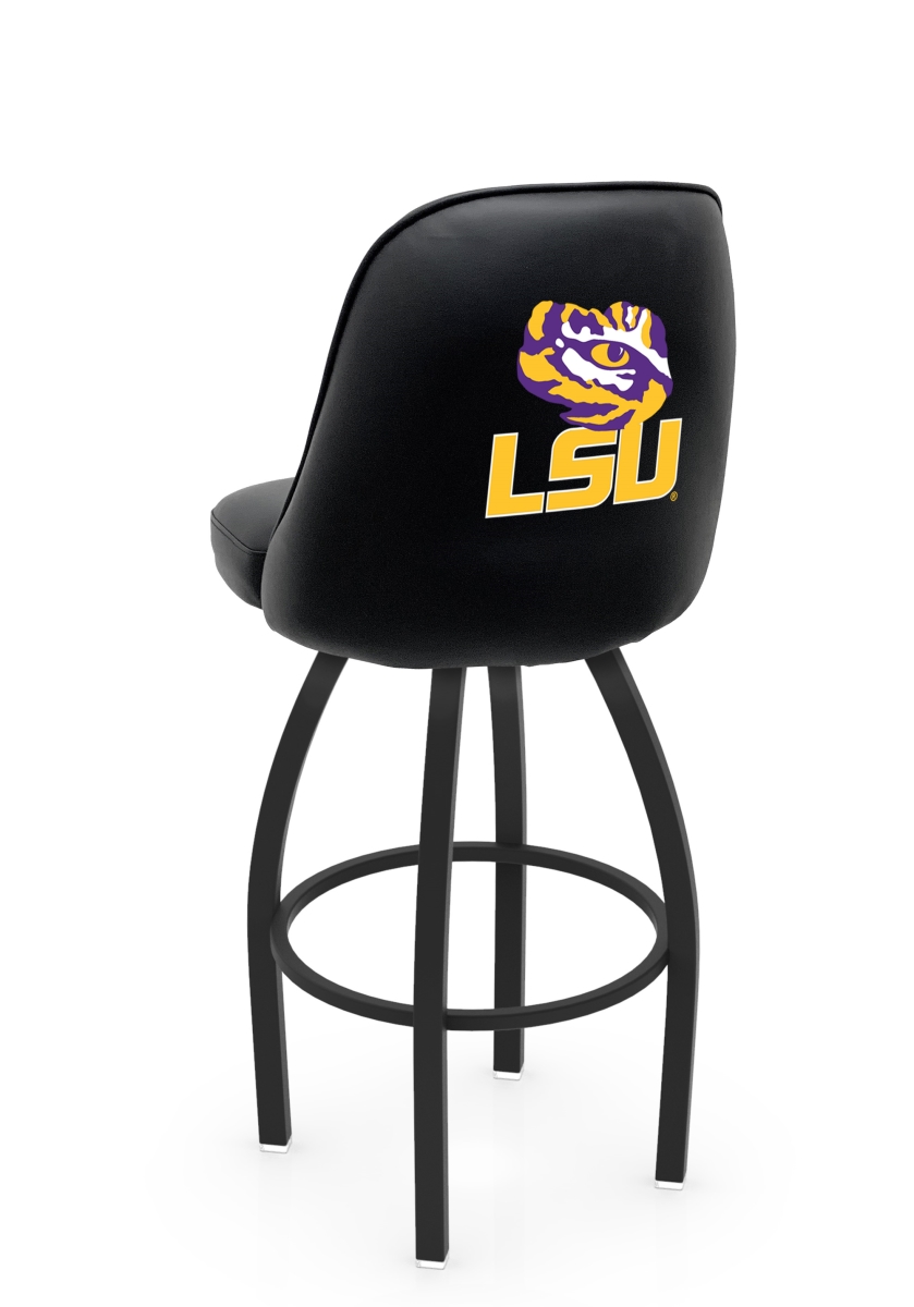L04830LaStUn 22 x 21 x 30 in. NCAA Logo Grizzly Louisiana State University Swivel Bar Stool with Black Wrinkle