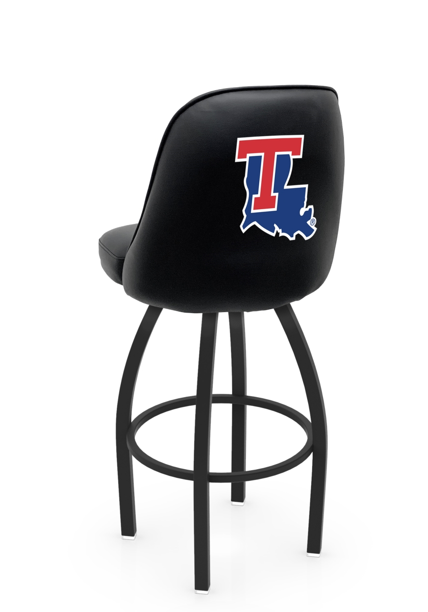 L04830LaTech 22 x 21 x 30 in. NCAA Logo Grizzly Louisiana Tech University Swivel Bar Stool with Black Wrinkle