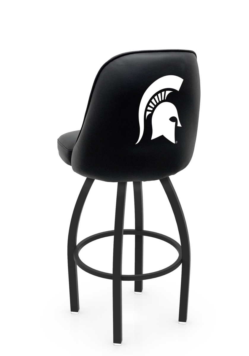 L04830MichSt 22 x 21 x 30 in. NCAA Logo Grizzly Michigan State University Swivel Bar Stool with Black Wrinkle