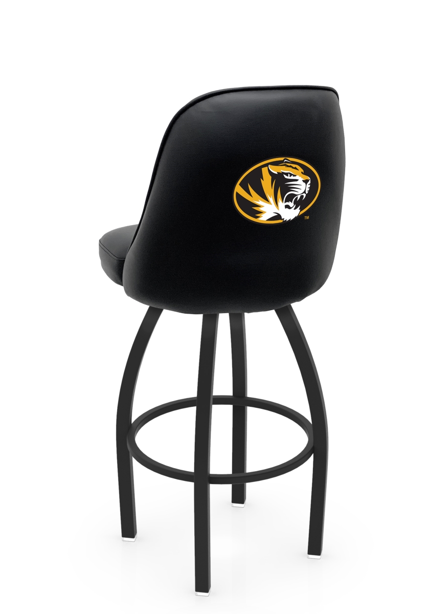 L04830Mizzou 22 x 21 x 30 in. NCAA Logo Grizzly University of Missouri Swivel Bar Stool with Black Wrinkle