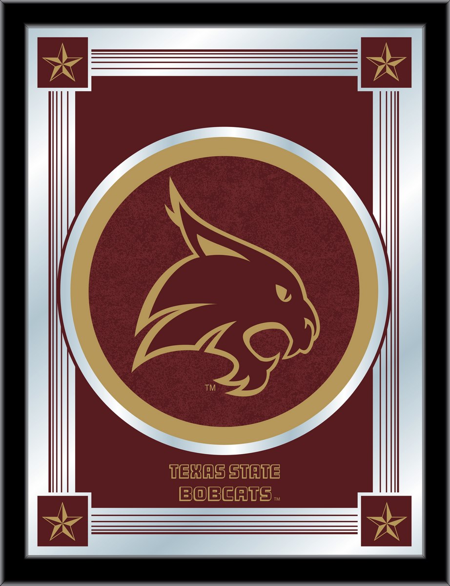 MLogoTexsSt Texas State 17 x 22 in. University Logo Mirror