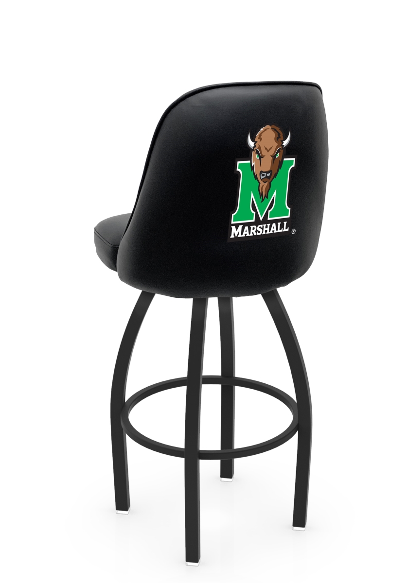 L04830Mrshll 22 x 21 x 30 in. NCAA Logo Grizzly Marshall University Swivel Bar Stool with Black Wrinkle