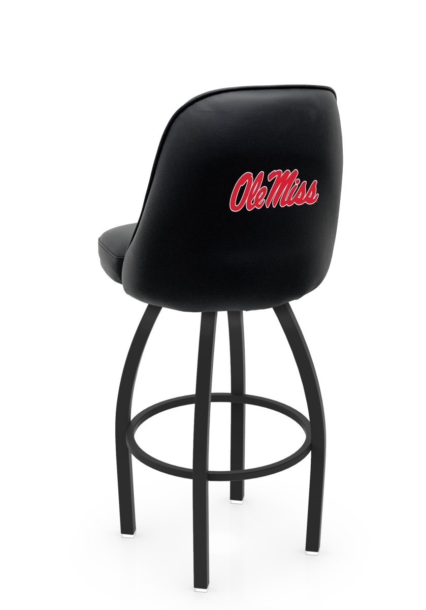 L04830MssppU 22 x 21 x 30 in. NCAA Logo Grizzly University of Mississippi - Ole Miss Swivel Bar Stool with Black Wrinkle