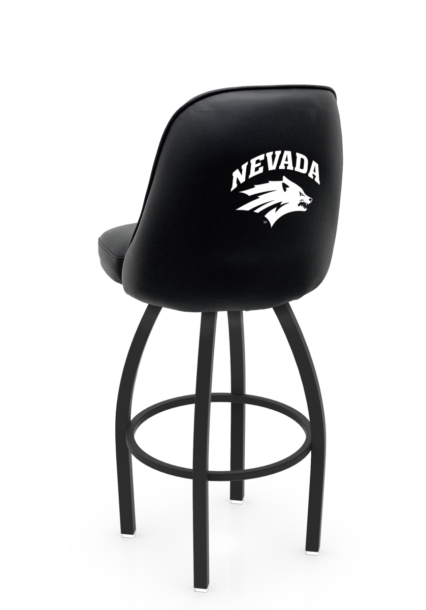 L04830NevaUn 22 x 21 x 30 in. NCAA Logo Grizzly Nevada State University Swivel Bar Stool with Black Wrinkle