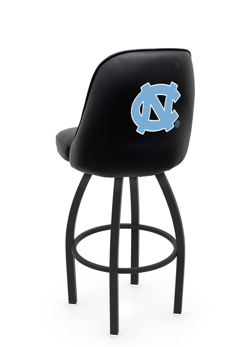 L04830NorCar 22 x 21 x 30 in. NCAA Logo Grizzly North Carolina State University Swivel Bar Stool with Black Wrinkle