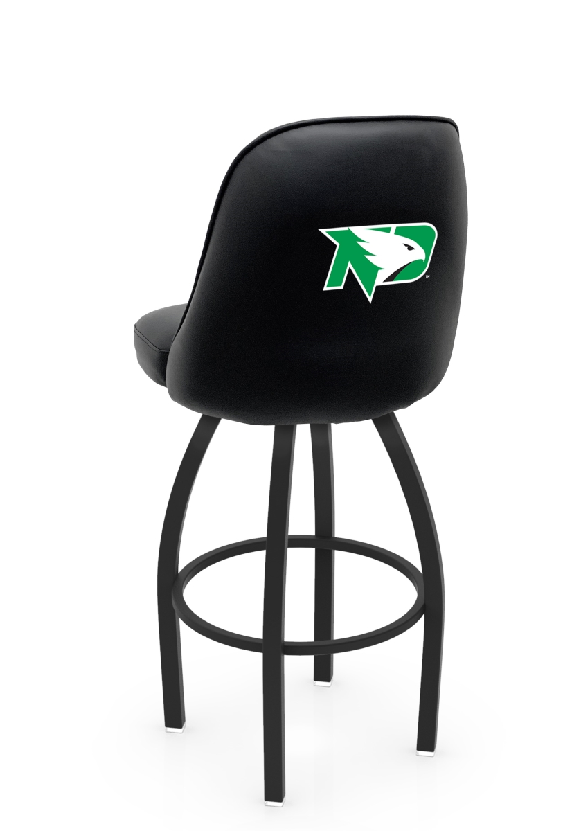 L04830NorDak 22 x 21 x 30 in. NCAA Logo Grizzly University of North Dakota Swivel Bar Stool with Black Wrinkle
