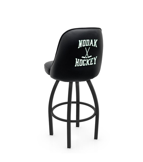 L04830NorDakHky 22 x 21 x 30 in. NCAA Logo Grizzly University of North Dakota Hockey Swivel Bar Stool with Black Wrinkle