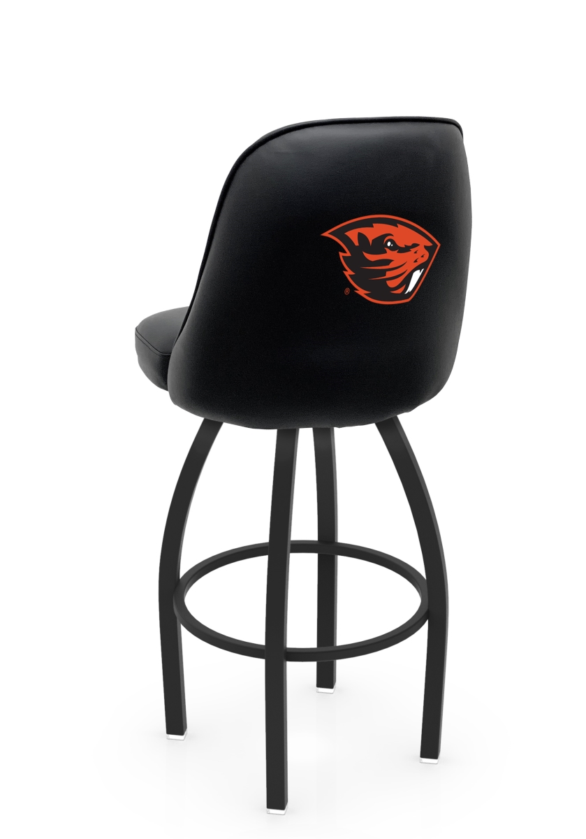 L04830OregSt 22 x 21 x 30 in. NCAA Logo Grizzly Oregon State University Swivel Bar Stool with Black Wrinkle