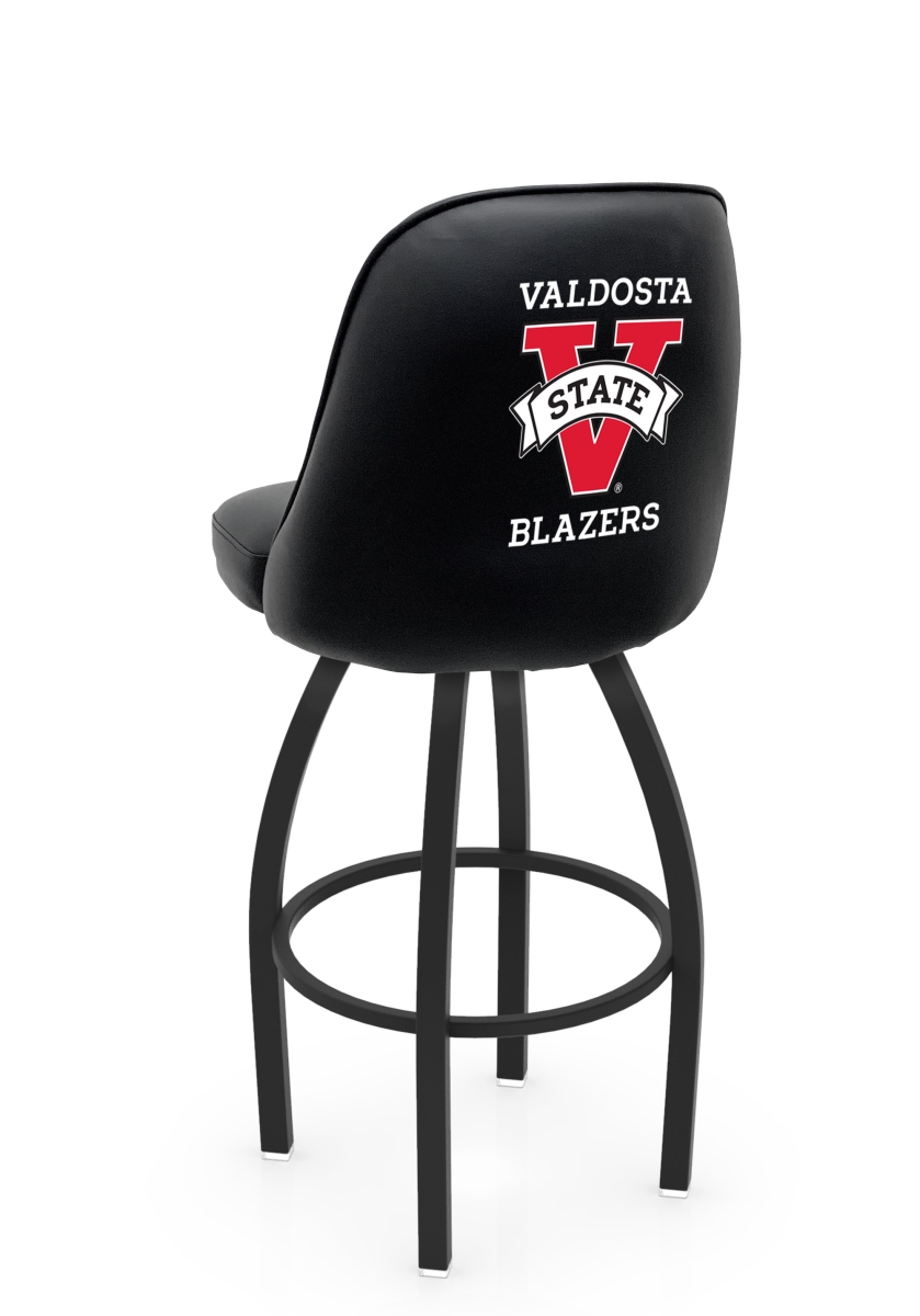L04830ValdSt 22 x 21 x 30 in. NCAA Logo Grizzly Valdosta State University Swivel Bar Stool with Black Wrinkle