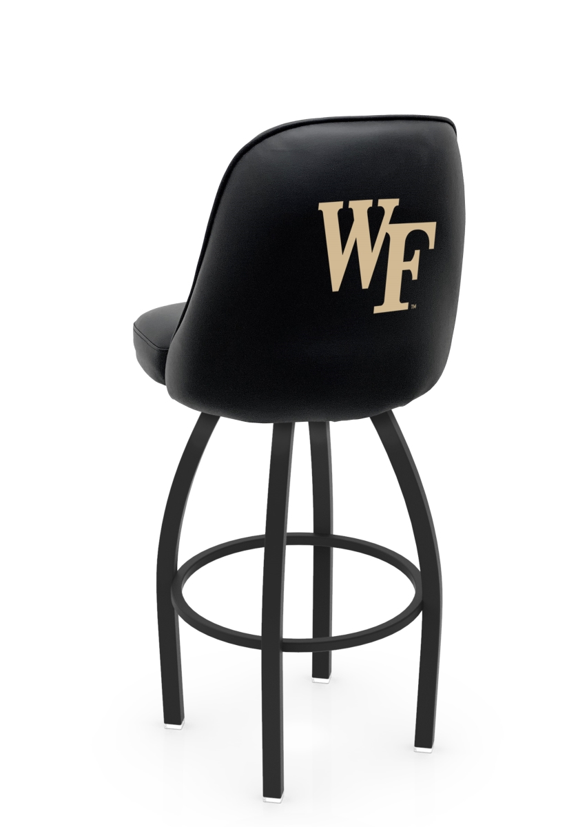 L04830WakeFr 22 x 21 x 30 in. NCAA Logo Grizzly Wake Forest University Swivel Bar Stool with Black Wrinkle