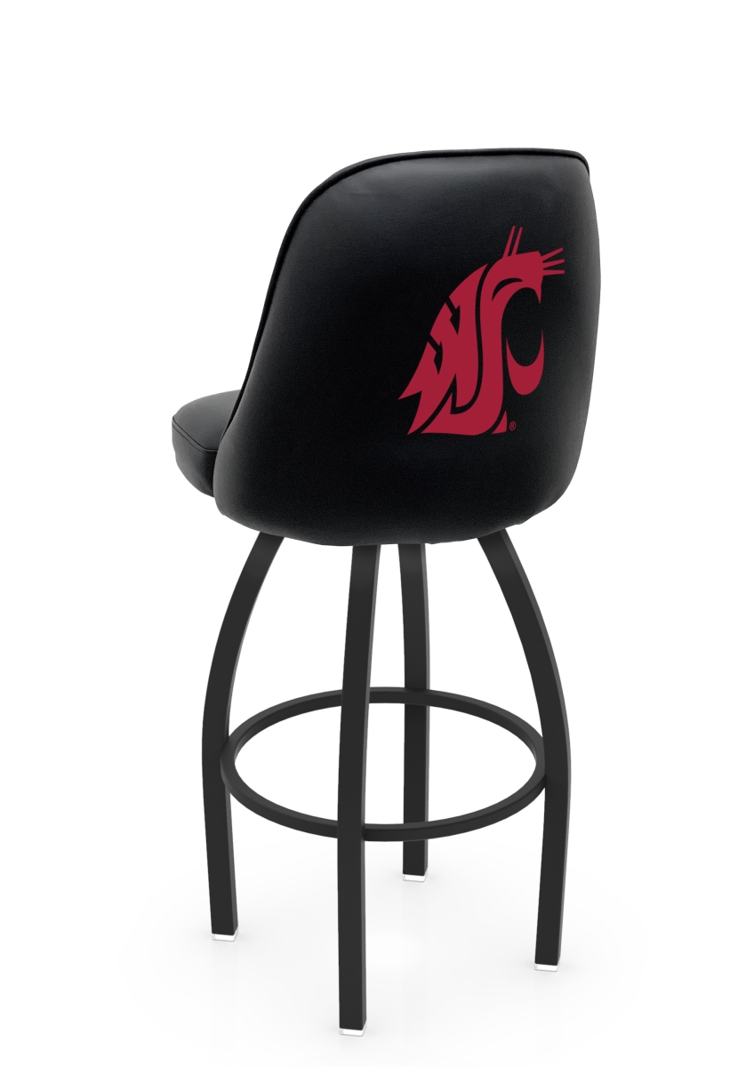 L04830WashSt 22 x 21 x 30 in. NCAA Logo Grizzly Washington State University Swivel Bar Stool with Black Wrinkle