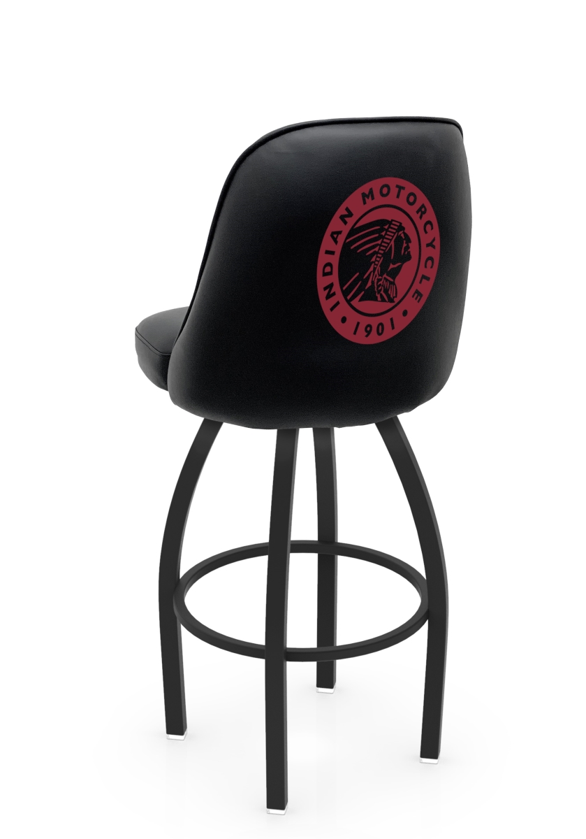 L04830Indn-HD 22 x 21 x 30 in. NCAA Logo Grizzly Indian College Motorcycle Swivel Bar Stool with Black Wrinkle