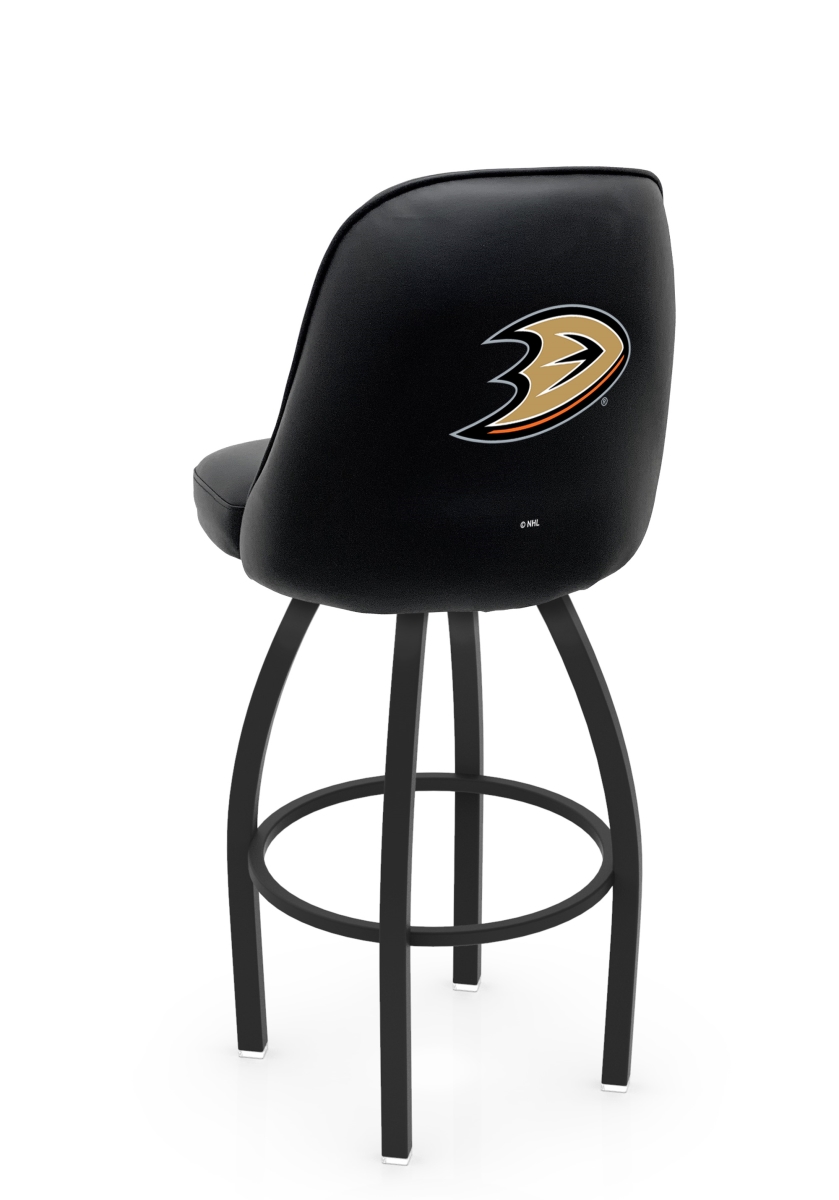 L04830AnaDks 22 x 21 x 30 in. NHL Logo Grizzly Anaheim Ducks College Swivel Bar Stool with Black Wrinkle