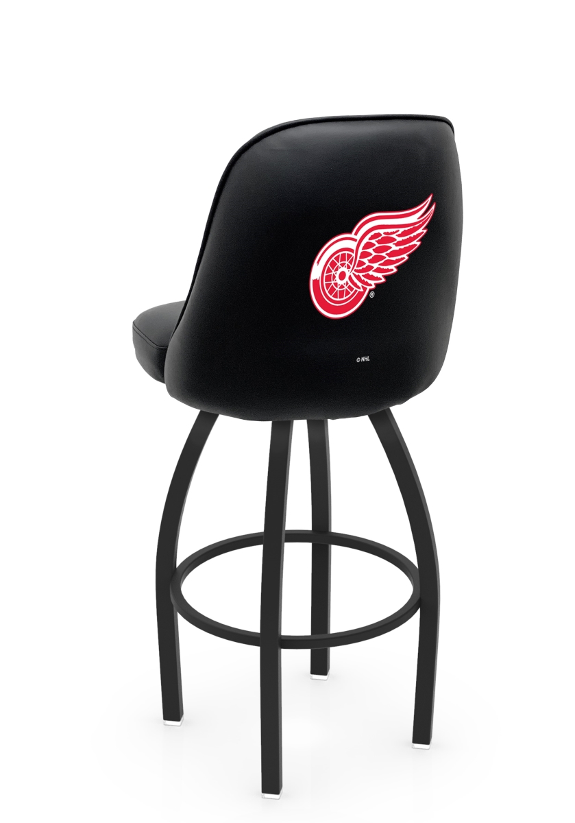 L04830DetRed 22 x 21 x 30 in. NCAA Logo Grizzly University of Detroit Red Wings Swivel Bar Stool with Black Wrinkle