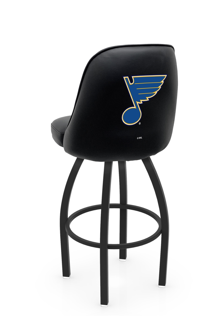 L04830STLBlu 22 x 21 x 30 in. NCAA Logo Grizzly St. Louis College Blue Swivel Bar Stool with Black Wrinkle