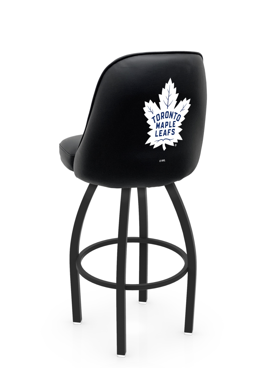 L04830TorMpl 22 x 21 x 30 in. NCAA Logo Grizzly University of Toronto Maple Leafs Swivel Bar Stool with Black Wrinkle