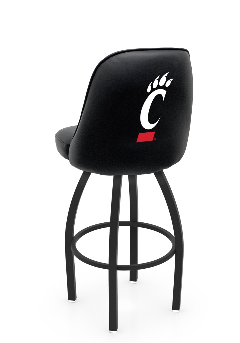 L04836Cincin 22 x 21 x 36 in. NCAA Logo Grizzly University of Cincinnati Swivel Bar Stool with Black Wrinkle