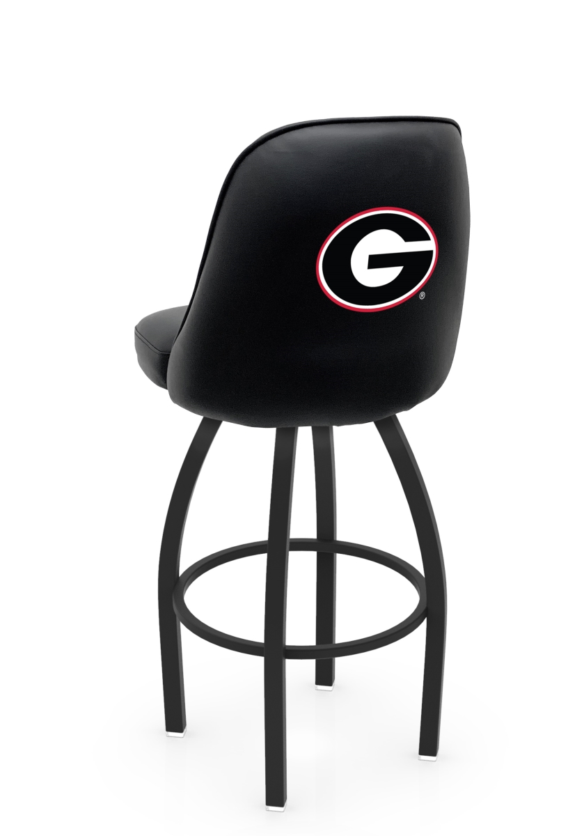 L04836GA-G 22 x 21 x 36 in. NCAA Logo Grizzly Georgia Gwinnett College G Swivel Bar Stool with Black Wrinkle