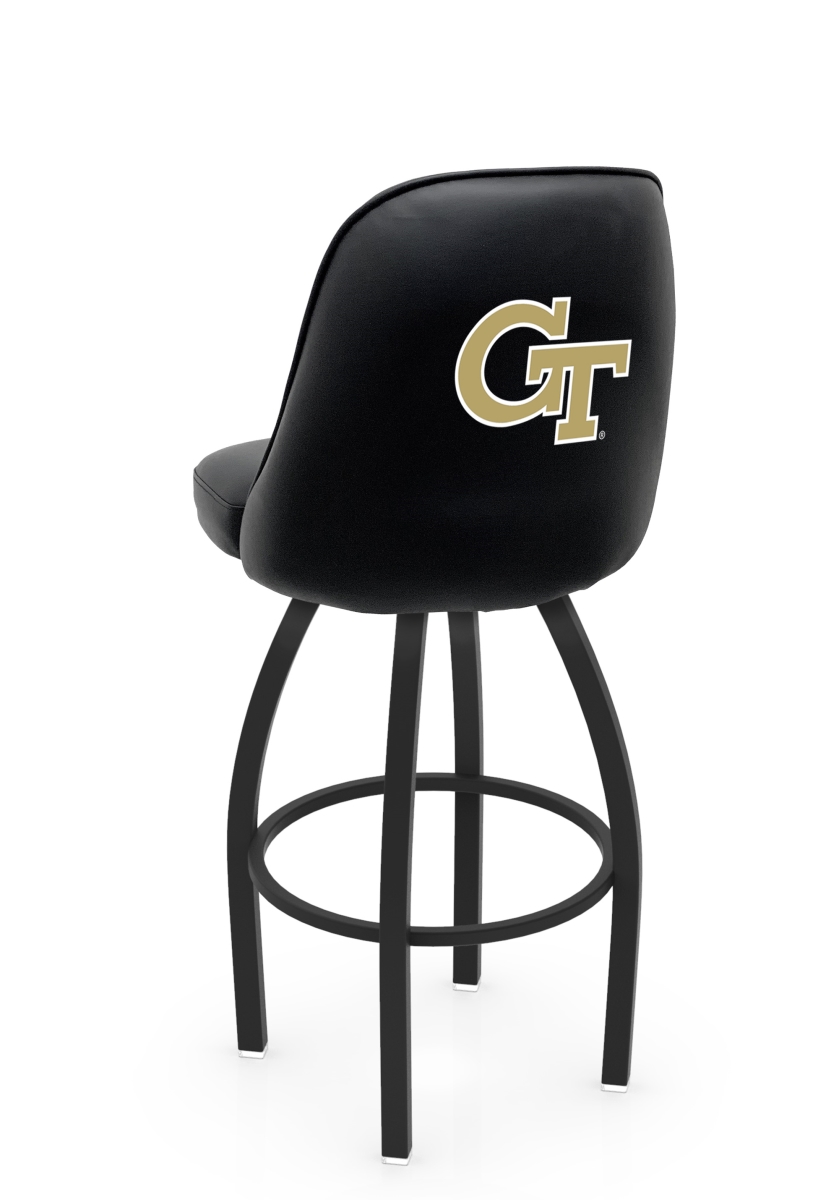 L04836GATech 22 x 21 x 36 in. NCAA Logo Grizzly Georgia Institute of Technology Swivel Bar Stool with Black Wrinkle