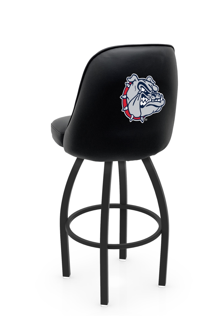 L04836Gonzga 22 x 21 x 36 in. NCAA Logo Grizzly Gonzaga University Swivel Bar Stool with Black Wrinkle