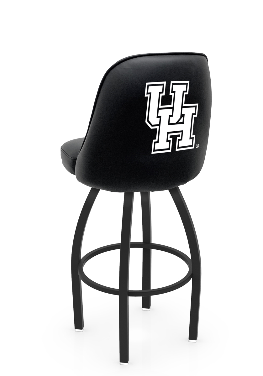 L04836Houston 22 x 21 x 36 in. NCAA Logo Grizzly University of Houston Swivel Bar Stool with Black Wrinkle