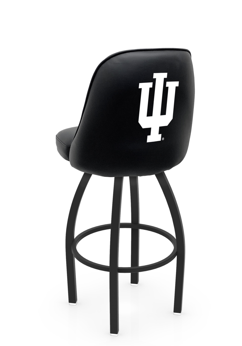 L04836IndnaU 22 x 21 x 36 in. NCAA Logo Grizzly Indiana University Swivel Bar Stool with Black Wrinkle
