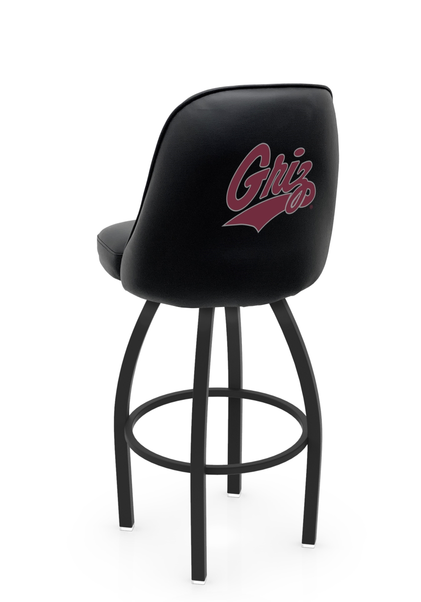L04836MontUn 22 x 21 x 36 in. NCAA Logo Grizzly University of Montana Swivel Bar Stool with Black Wrinkle