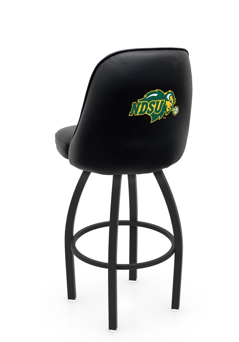 L04836NDakSt-B 22 x 21 x 36 in. NCAA Logo Grizzly North Dakota State University Swivel Bar Stool with Black Wrinkle