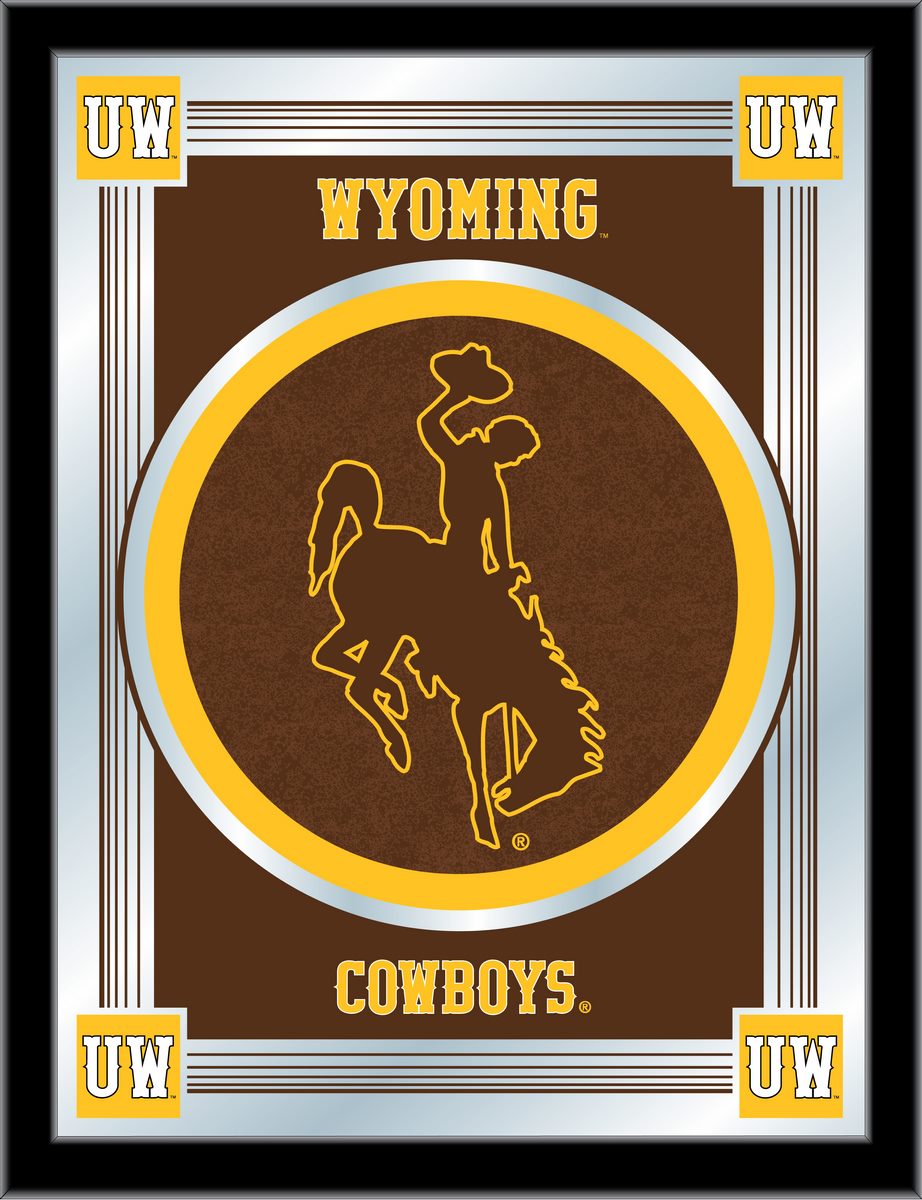 MLogoWymng Wyoming 17 x 22 in. University Logo Mirror