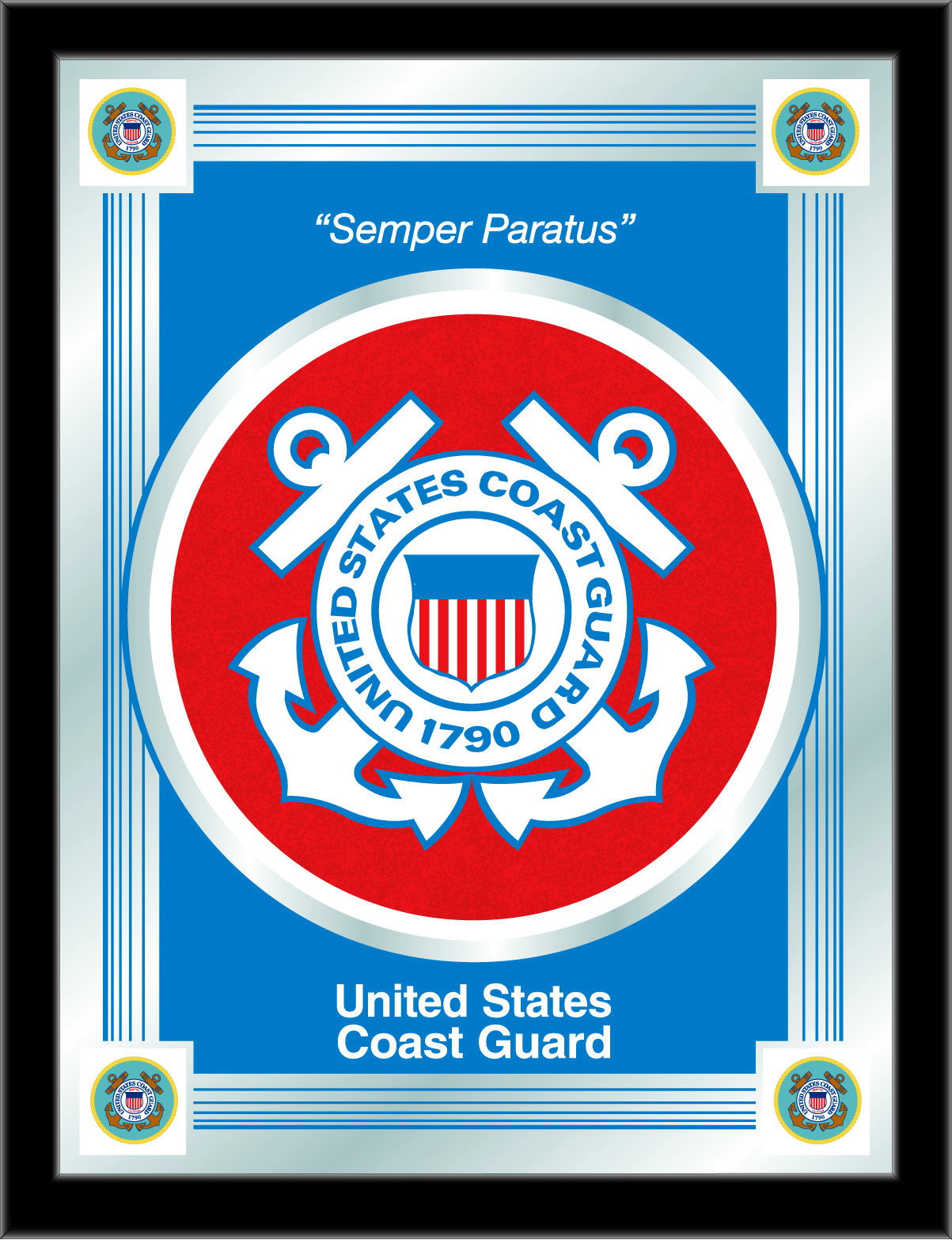 Picture of Holland Bar Stool MLogoCstGrd U.S. Coast Guard 17 x 22 in. University Logo Mirror