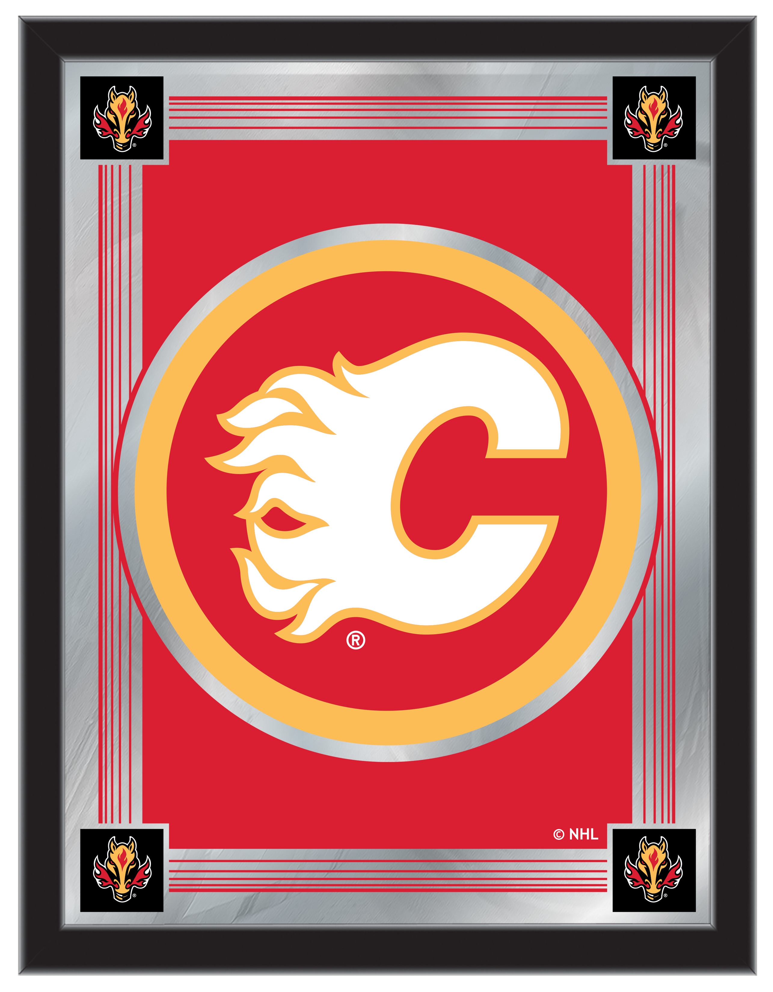 Picture of Holland Bar Stool MLogoCalFla Calgary Flames 17 x 22 in. University Logo Mirror