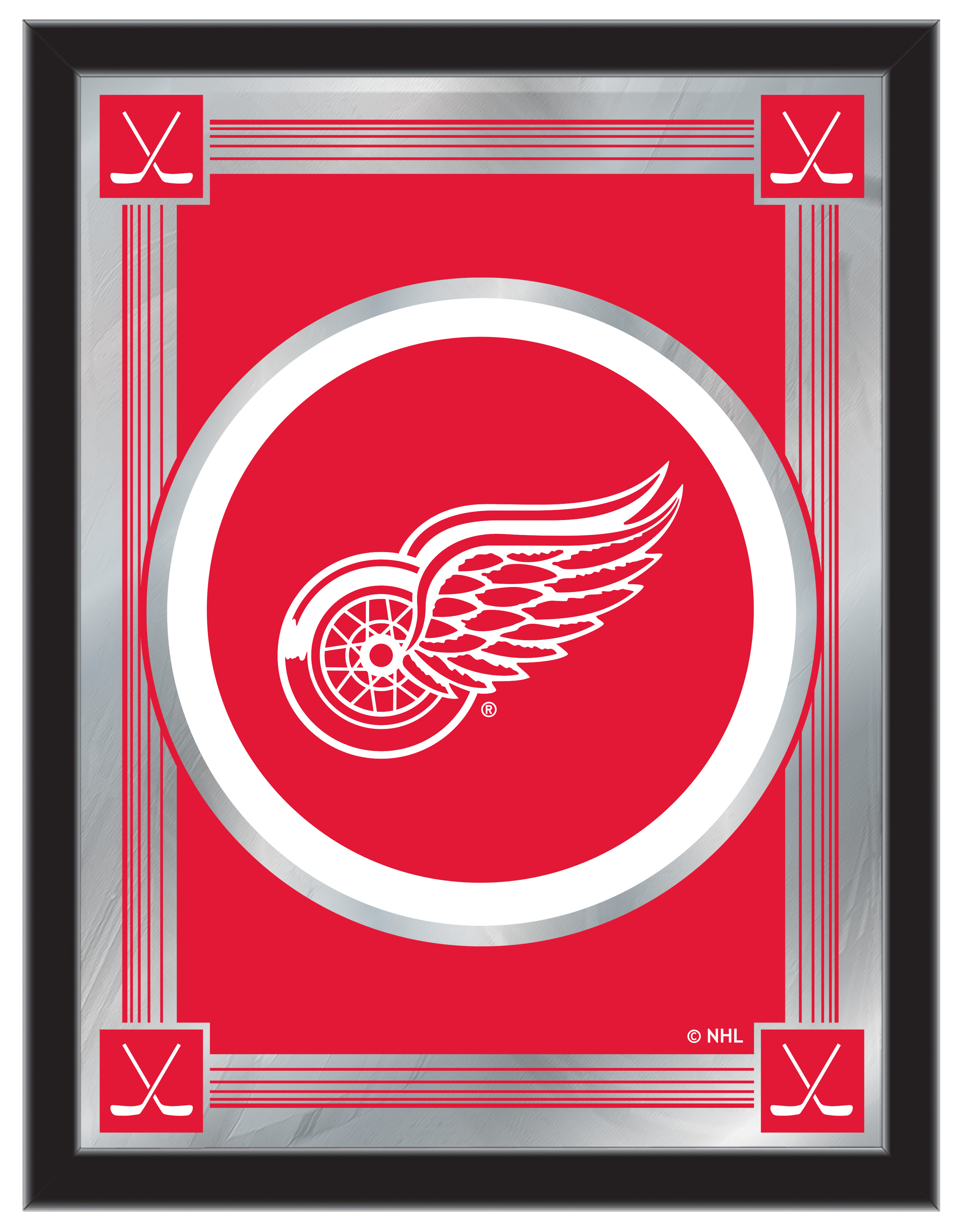 MLogoDetRed Detroit Red Wings 17 x 22 in. University Logo Mirror
