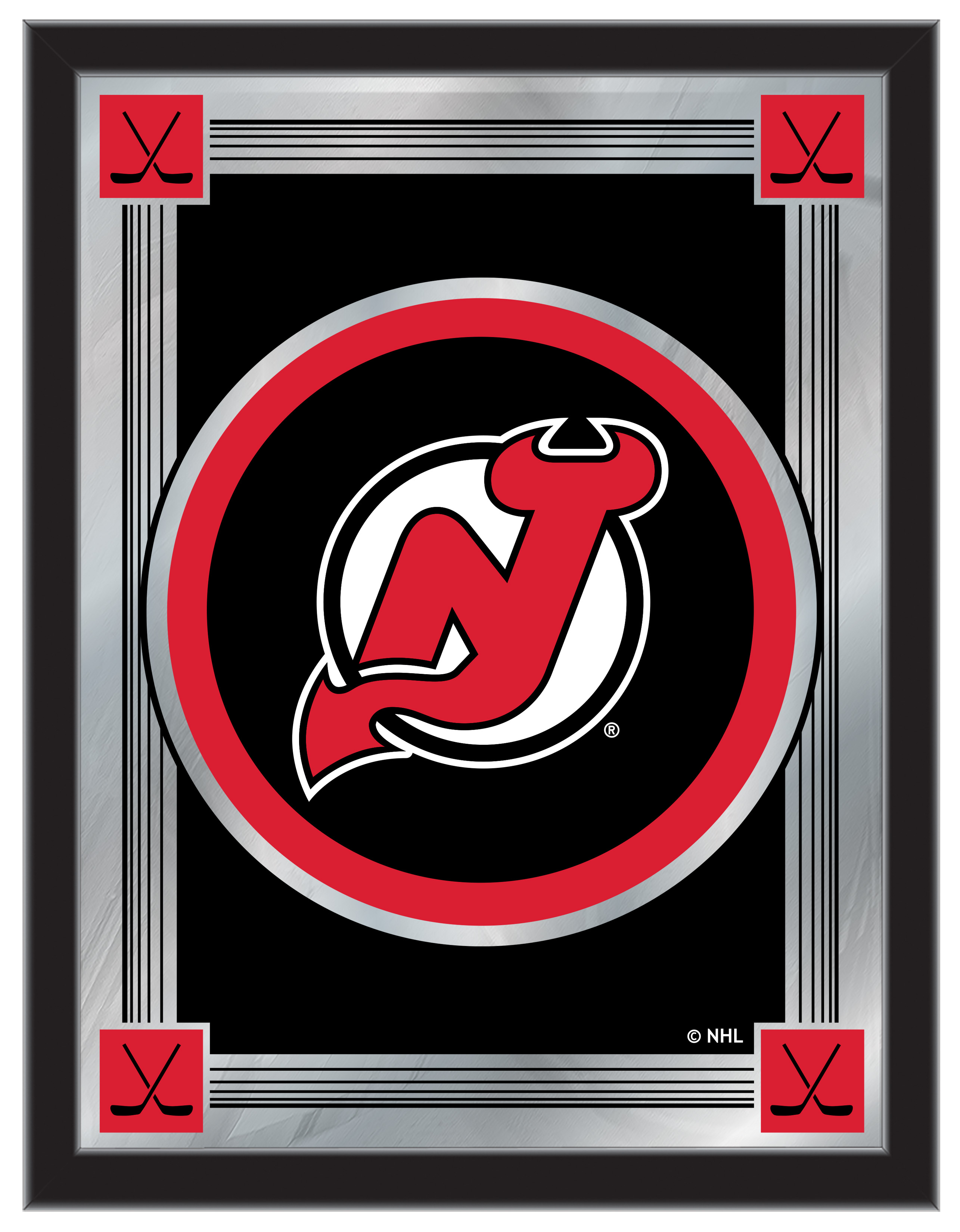 MLogoNJDevl New Jersey Devils 17 x 22 in. University Logo Mirror