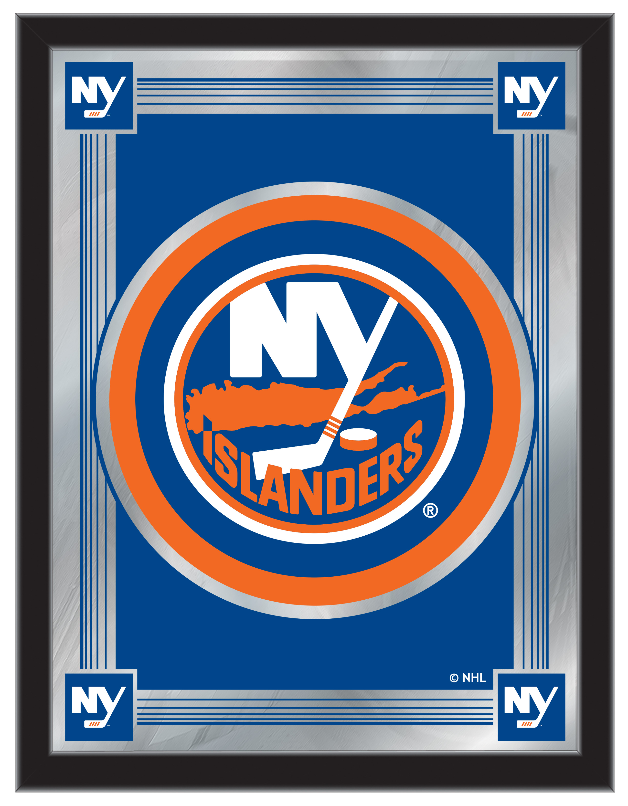 MLogoNYIsln New York Islanders 17 x 22 in. University Logo Mirror