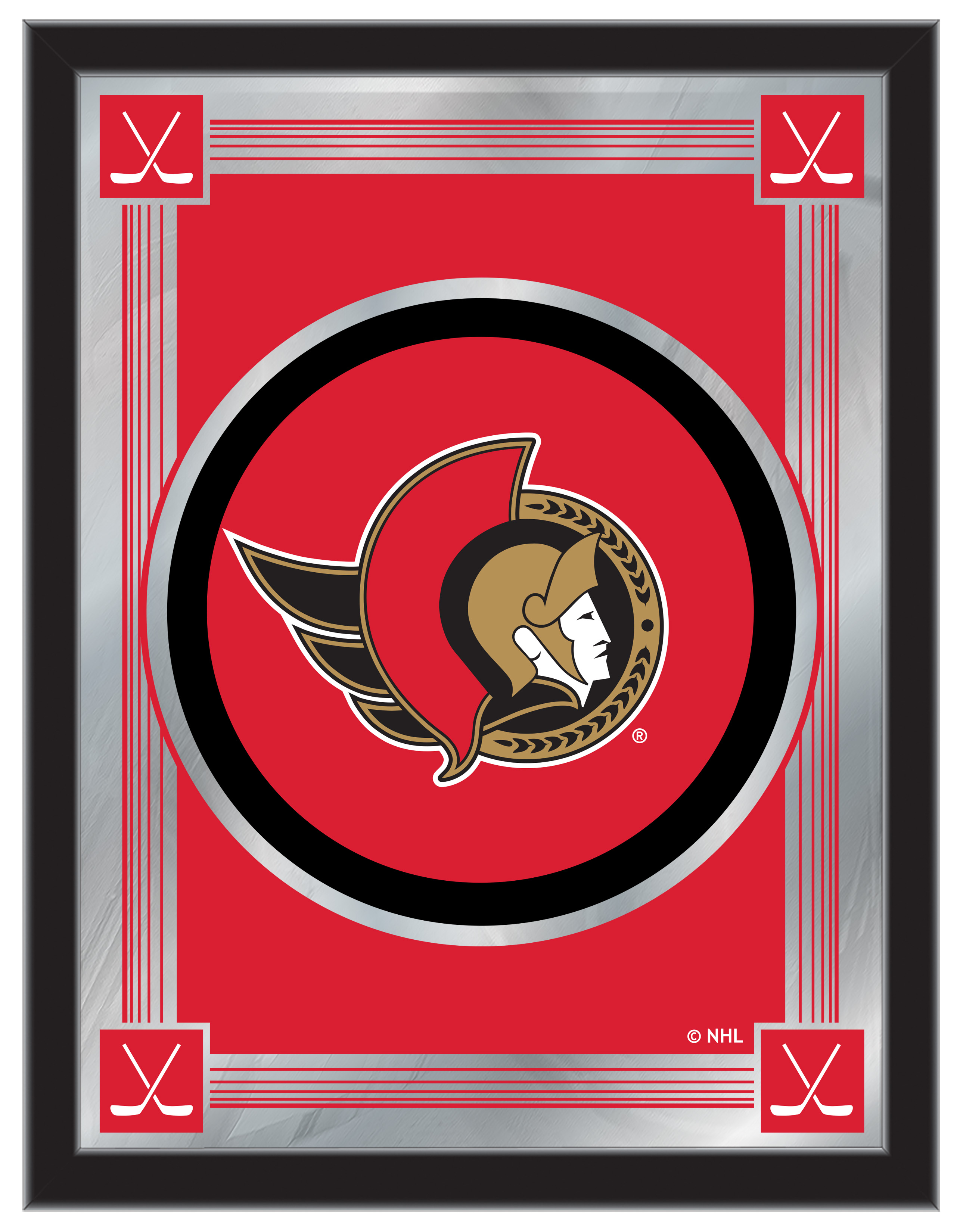 MLogoOttSen Ottawa Senators 17 x 22 in. University Logo Mirror