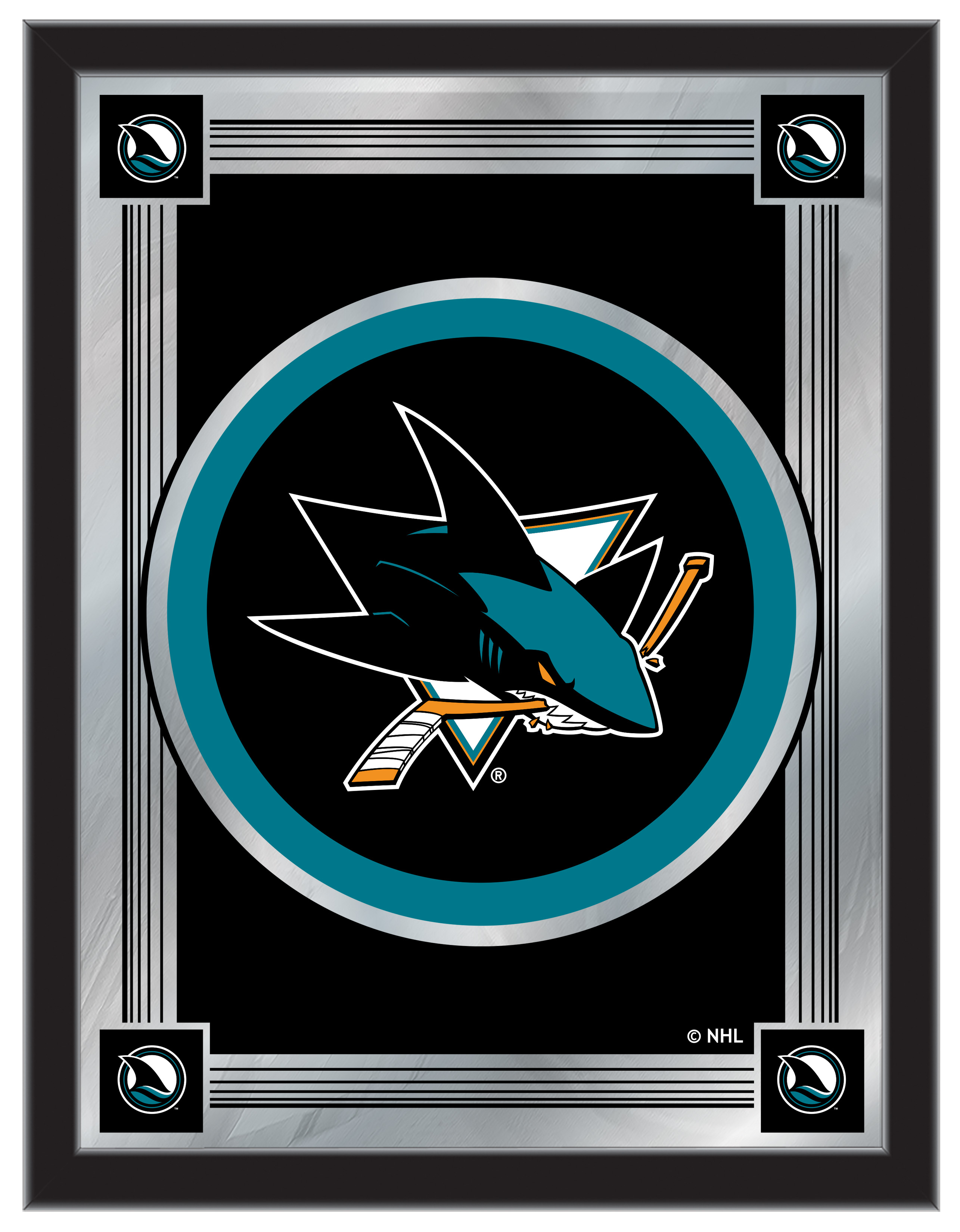 San Jose Sharks 17 x 22 in. University Logo Mirror