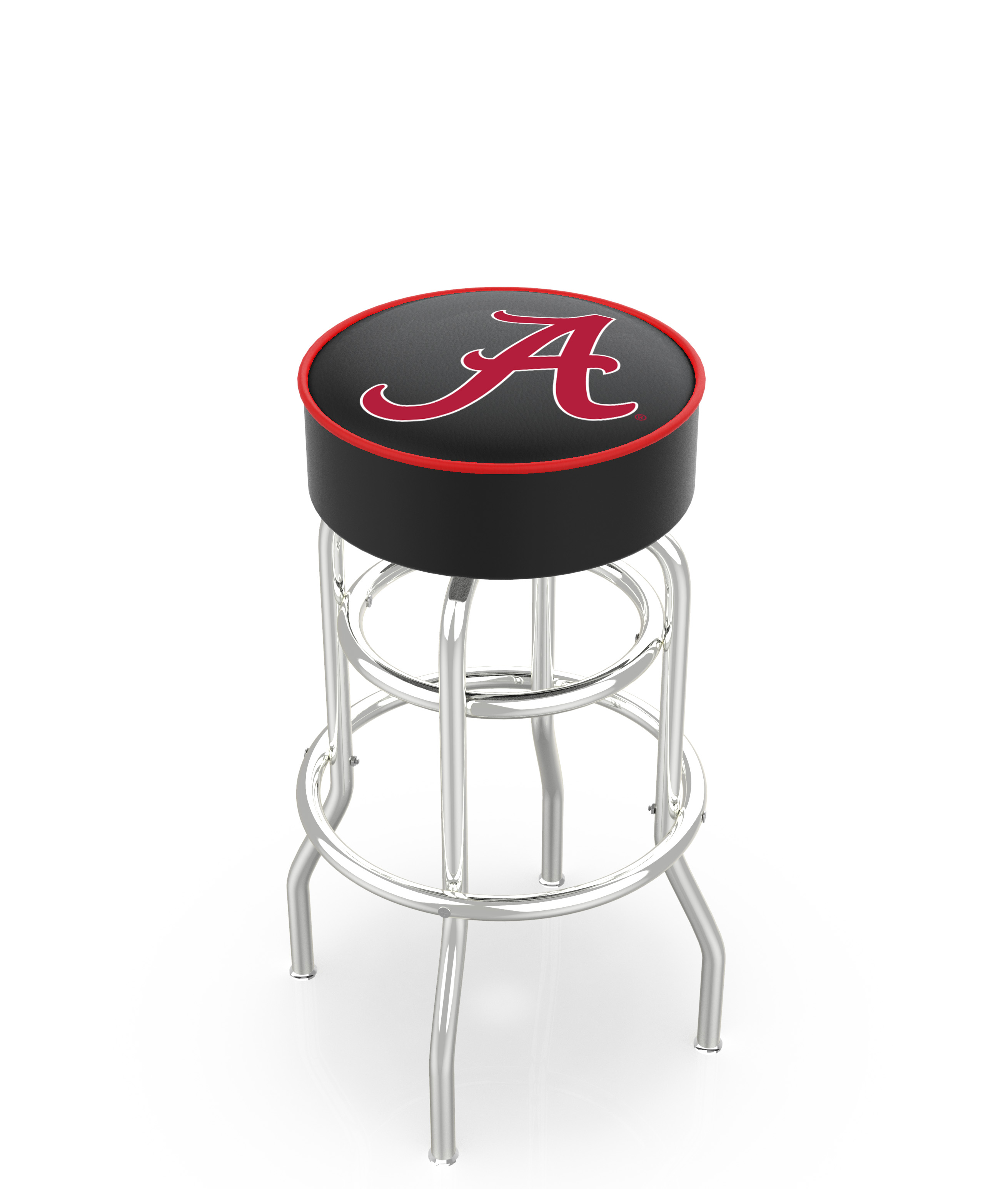 30" L7C1 - 4" Alabama Cushion Seat with Double-Ring Chrome Base Swivel Bar Stool by  Company