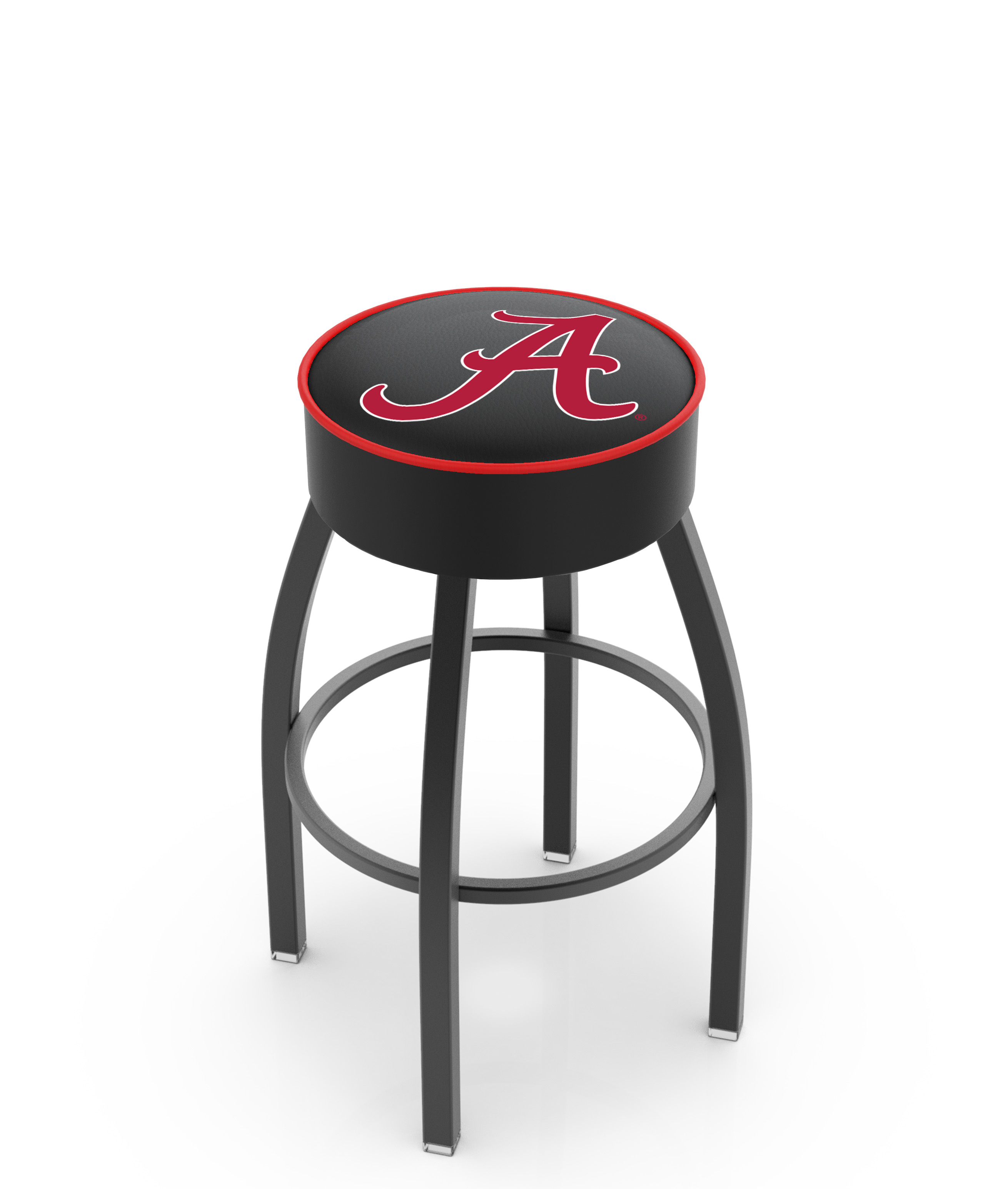 25" L8B1 - 4" Alabama Cushion Seat with Black Wrinkle Base Swivel Bar Stool by  Company