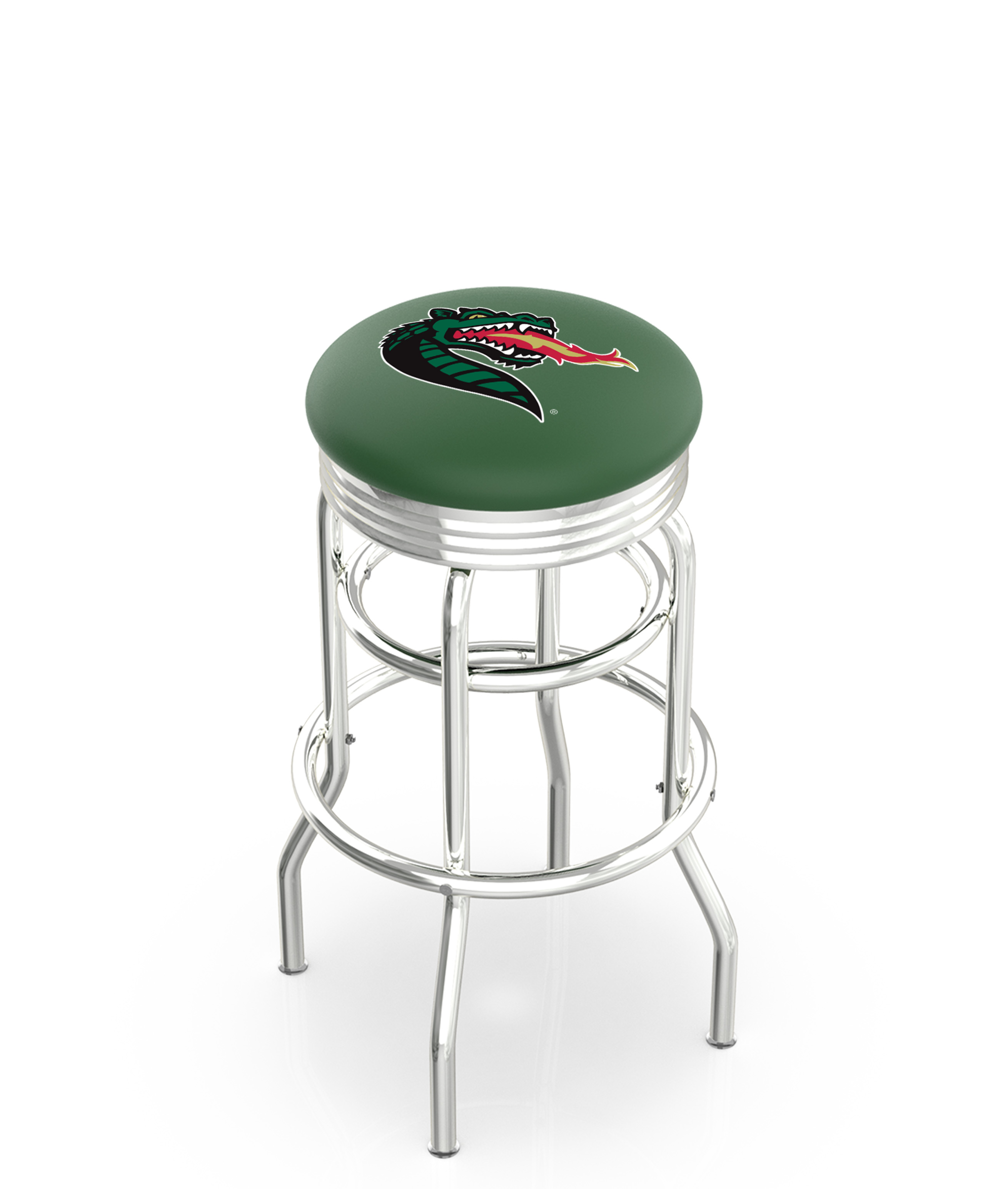 30" L7C3C - Chrome Double Ring UAB Swivel Bar Stool with 2.5" Ribbed Accent Ring by  Company