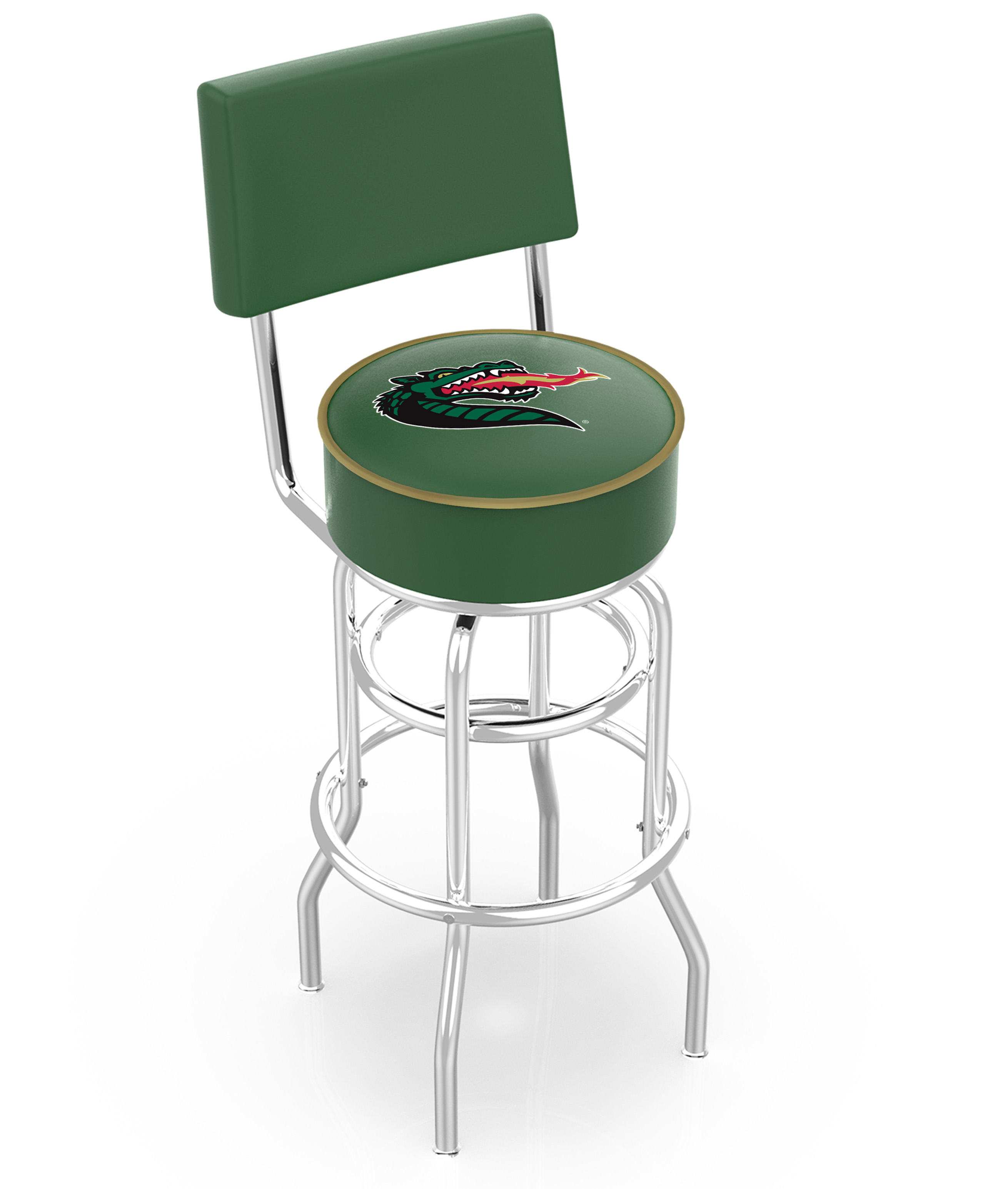 30" L7C4 - Chrome Double Ring UAB Swivel Bar Stool with a Back by  Company