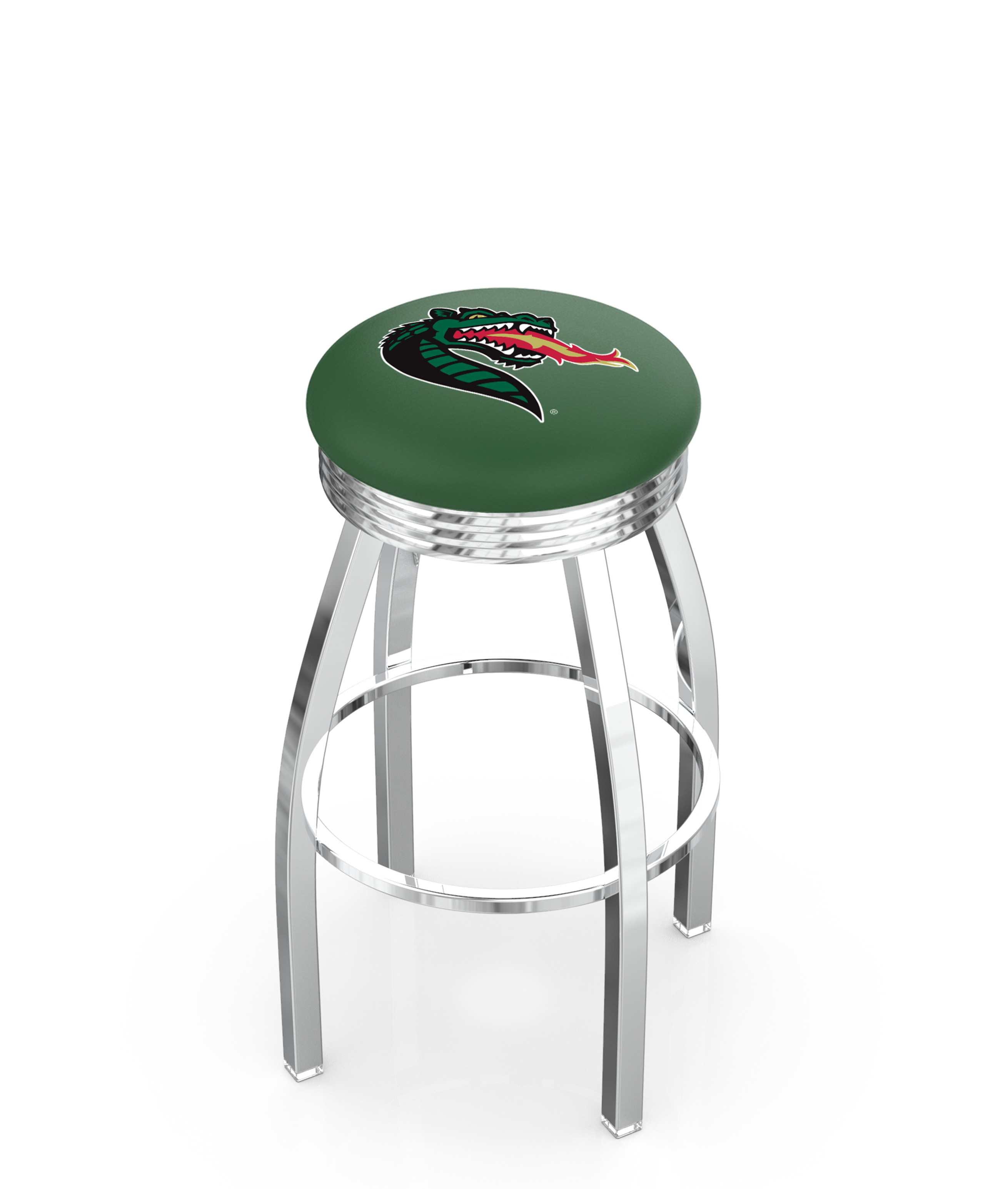 30" L8C3C - Chrome UAB Swivel Bar Stool with 2.5" Ribbed Accent Ring by  Company