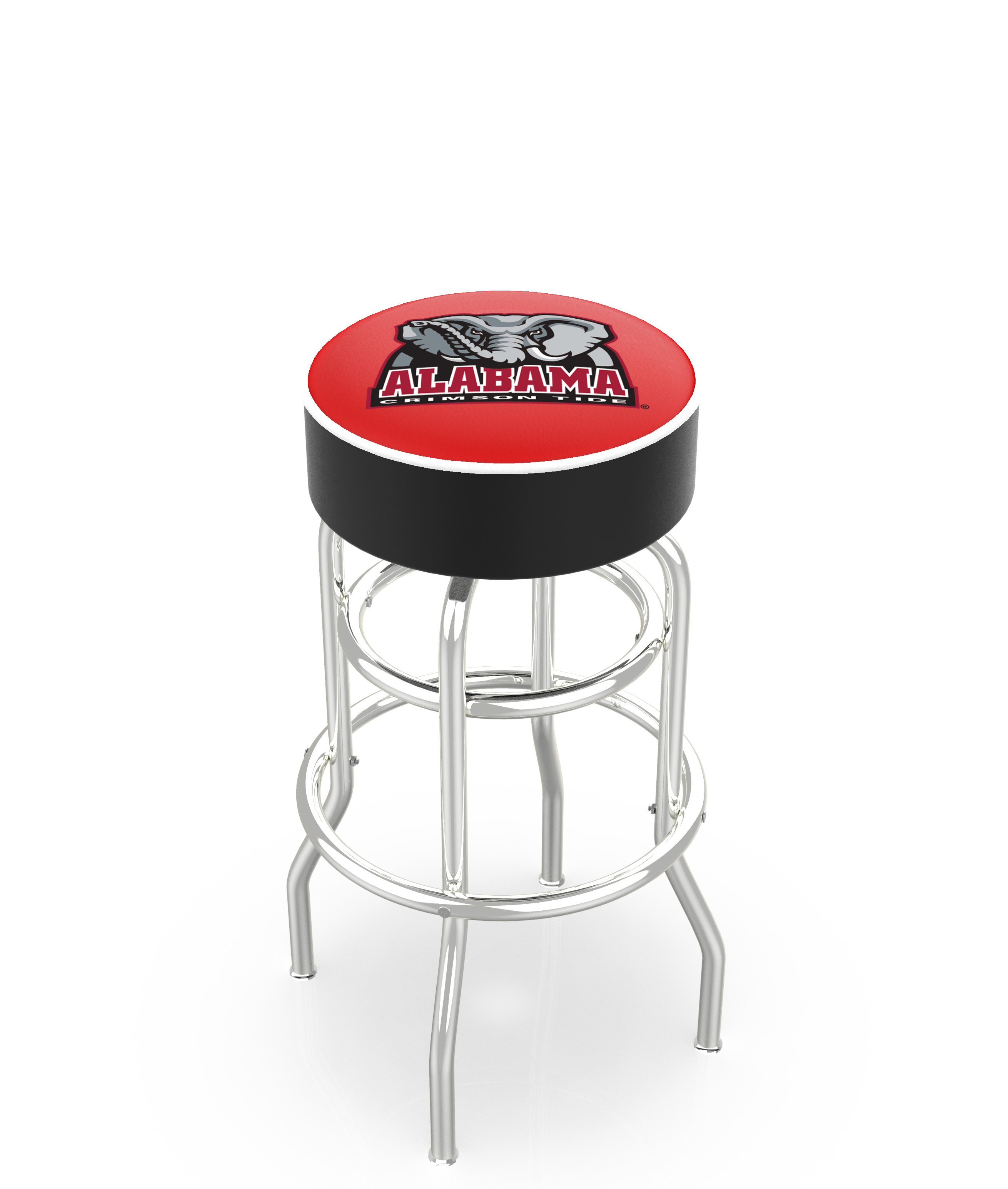 30" L7C1 - 4" Alabama Cushion Seat with Double-Ring Chrome Base Swivel Bar Stool by  Company