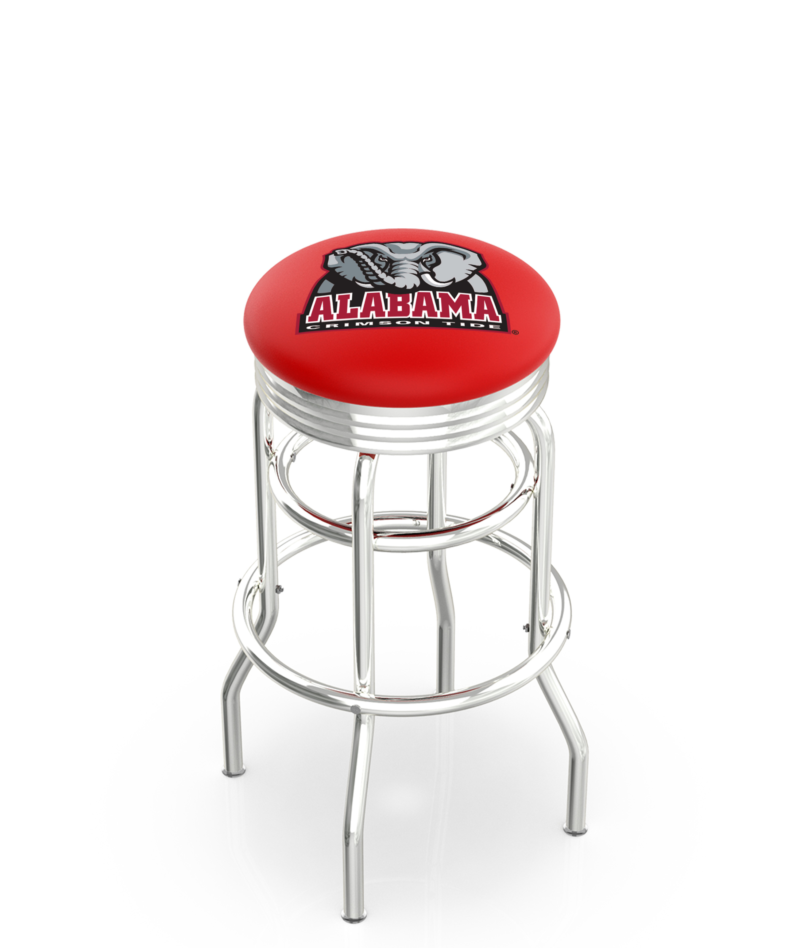 25" L7C3C - Chrome Double Ring Alabama Swivel Bar Stool with 2.5" Ribbed Accent Ring by  Company