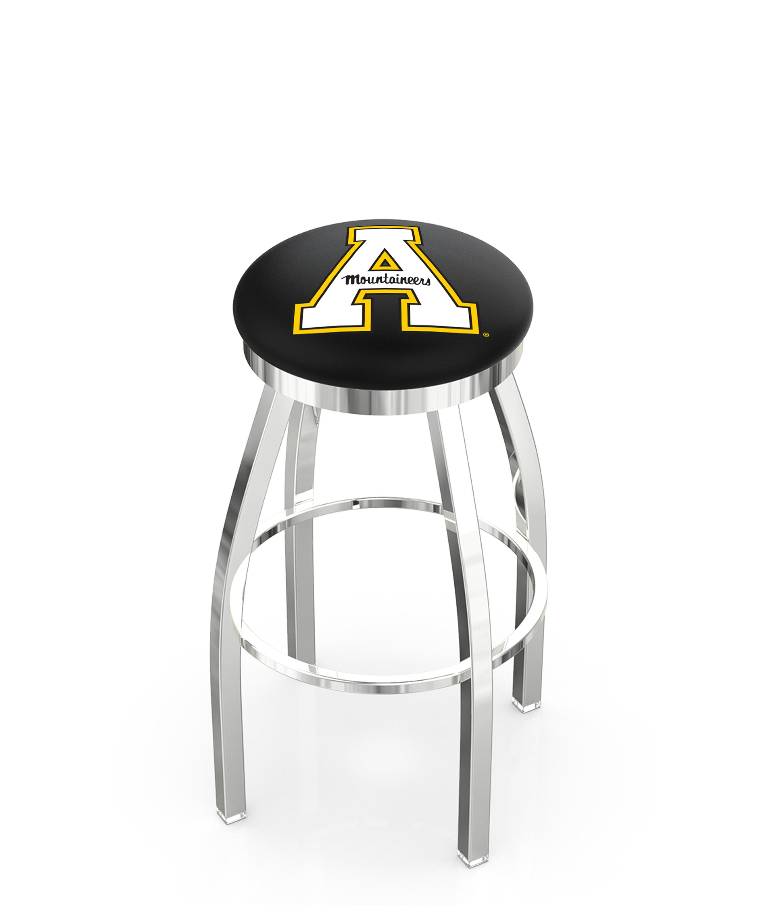 25" L8C2C - Chrome Appalachian State Swivel Bar Stool with Accent Ring by  Company